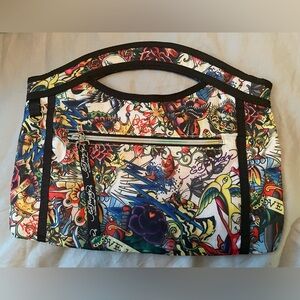 Ed Hardy Colorful Graphic Clutch